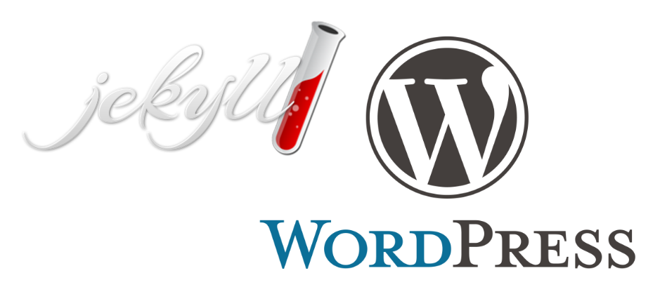 Illustration comparing Jekyll static sites and WordPress CMS